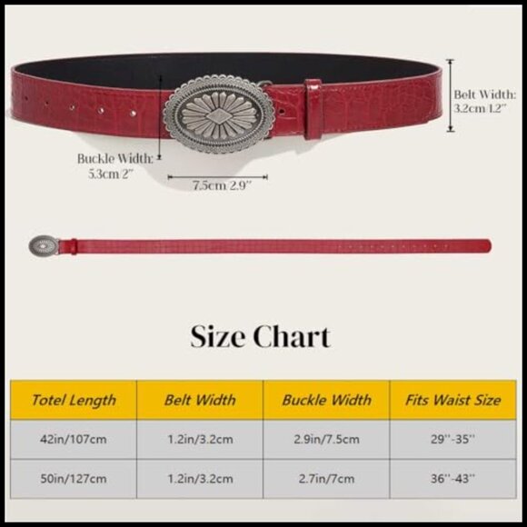 Faux Leather Western Belt Adjustable Waist Belt for Women main image 5